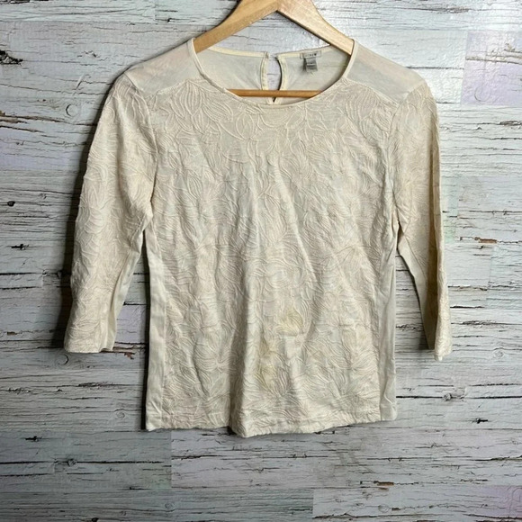 J  crew top blouse size small ivory cream - Picture 1 of 9